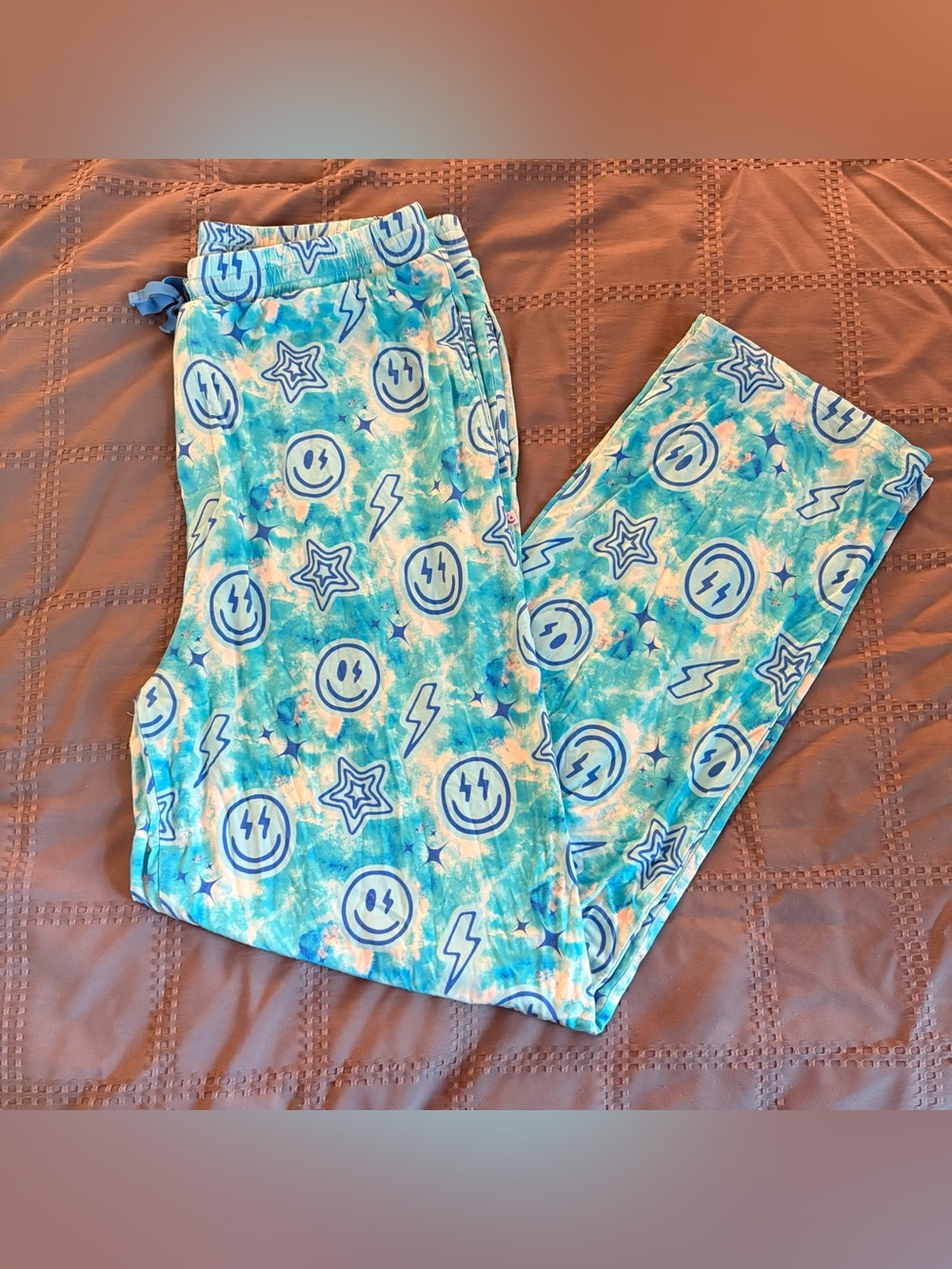 Snuggle Bums Men’s Blue Stickers Bamboo Lounge Pants